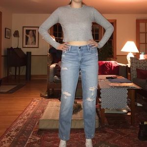 High-Rise Girlfriend Jeans Abercrombie & Fitch
